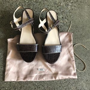 Prada Brown Leather Sandals